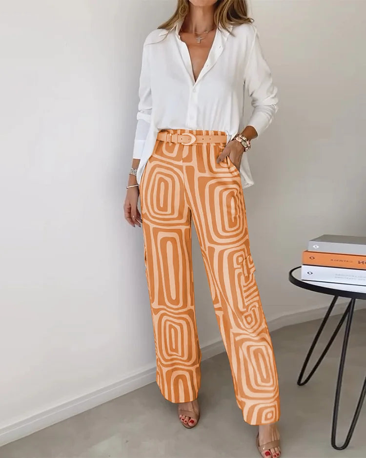 Peyton | Stylish Trouser Set – Includes Blouse and Belt