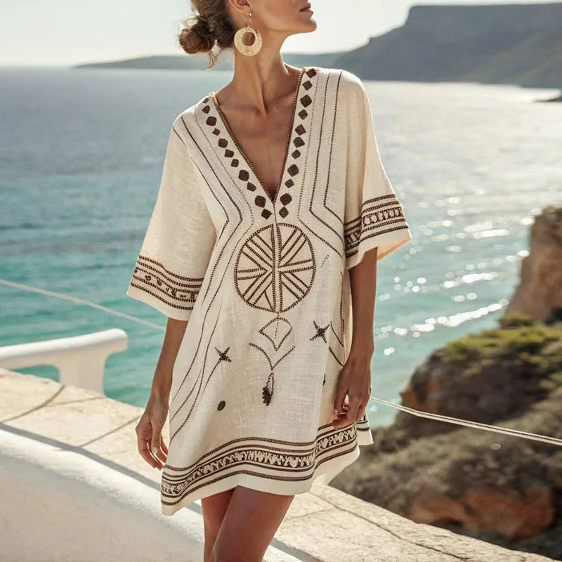 Rose – Embroidered Tunic Dress