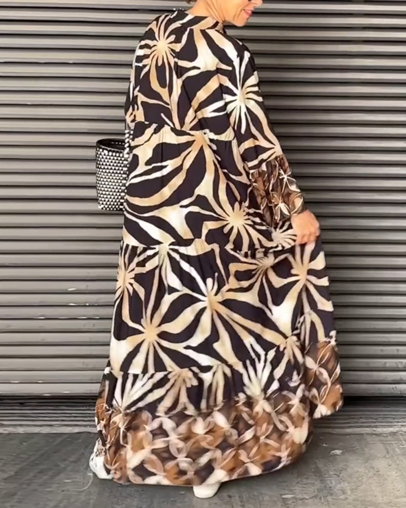 Savannah | Loose V-neck dress with print