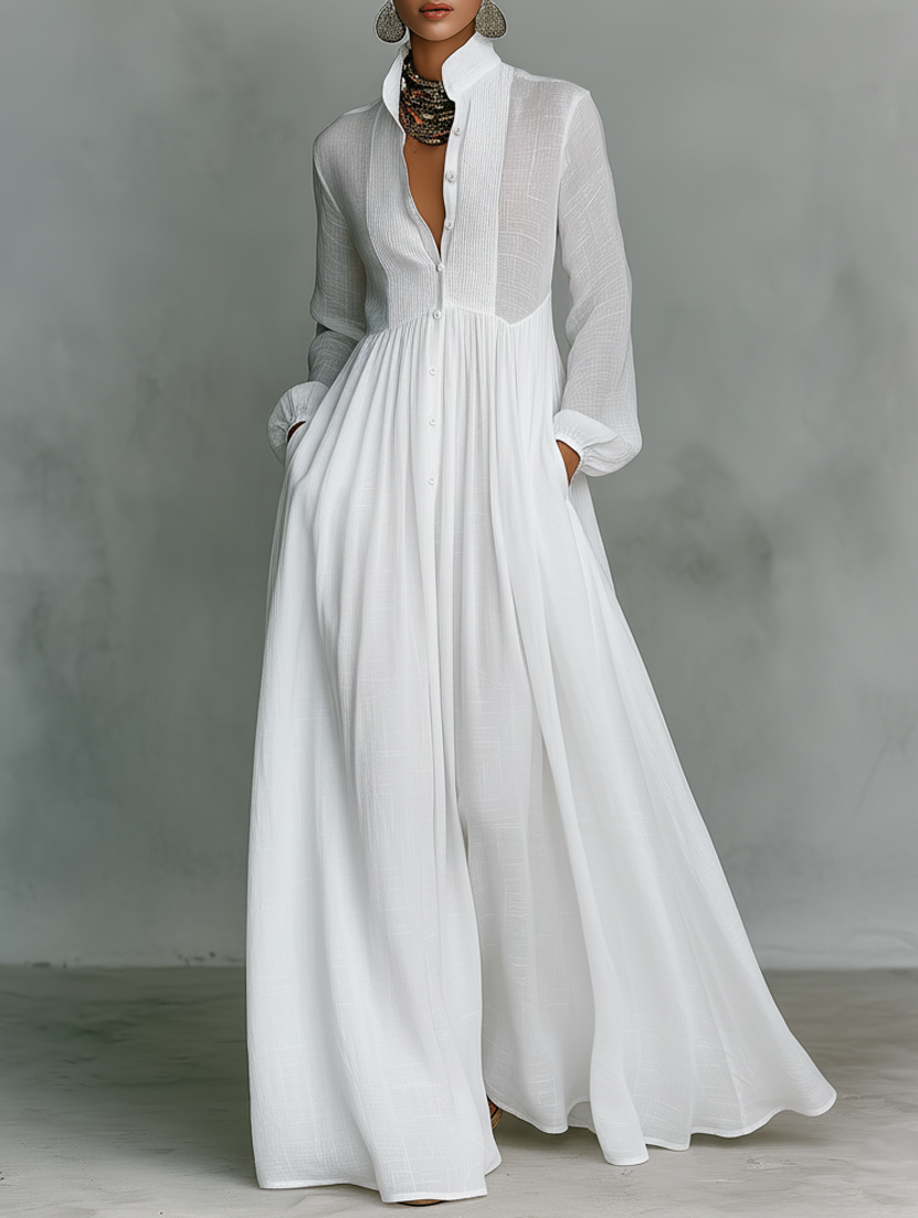 Kayla | Flowing Button-Front Maxi Dress
