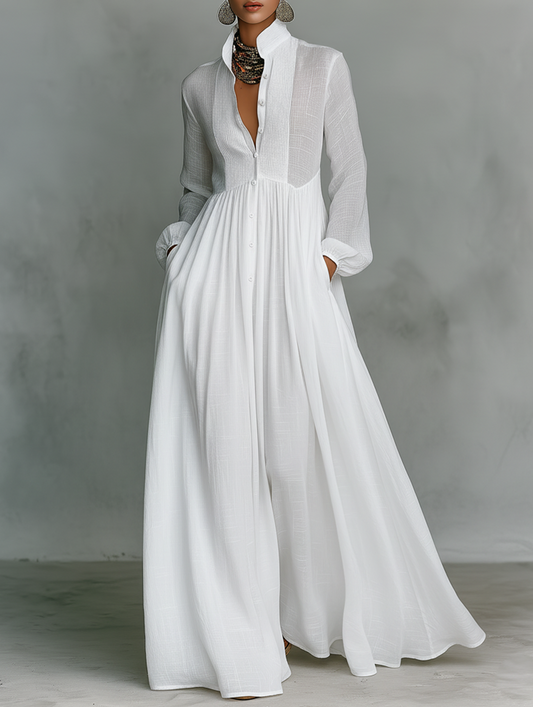 Kayla | Flowing Button-Front Maxi Dress