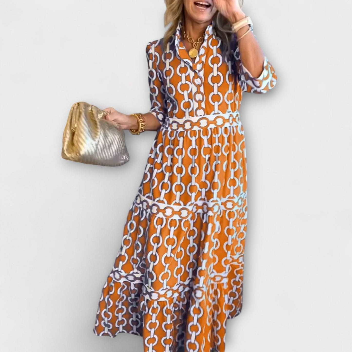 Addison | Midi dress with chain pattern