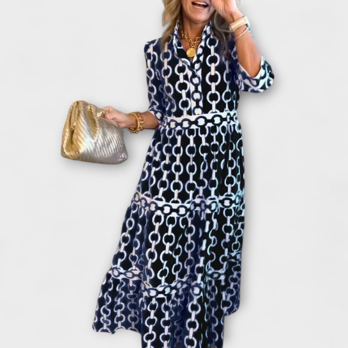 Addison | Midi dress with chain pattern