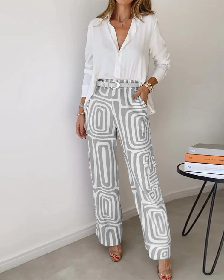 Peyton | Stylish Trouser Set – Includes Blouse and Belt