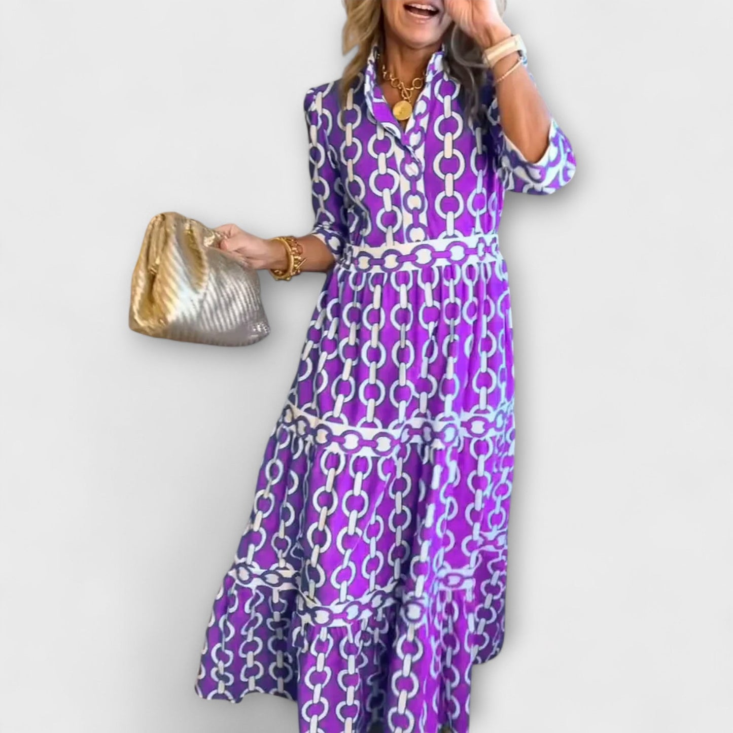 Addison | Midi dress with chain pattern