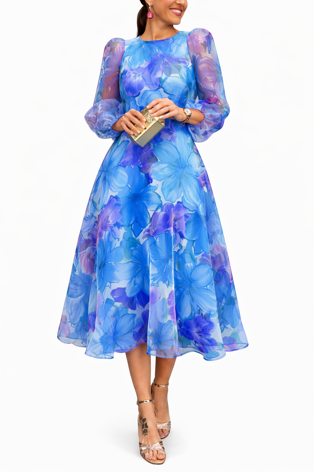 Naomi | Floral Print Midi Dress