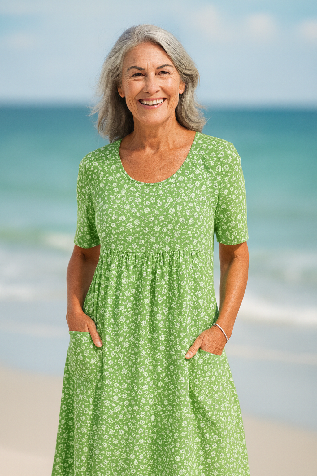 Morgan | Effortless Floral Midi Dress - Covers upper arms & tummy