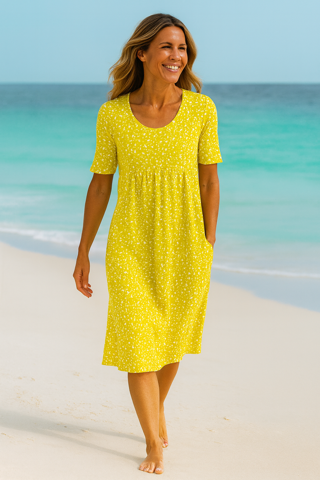 Morgan | Effortless Floral Midi Dress - Covers upper arms & tummy