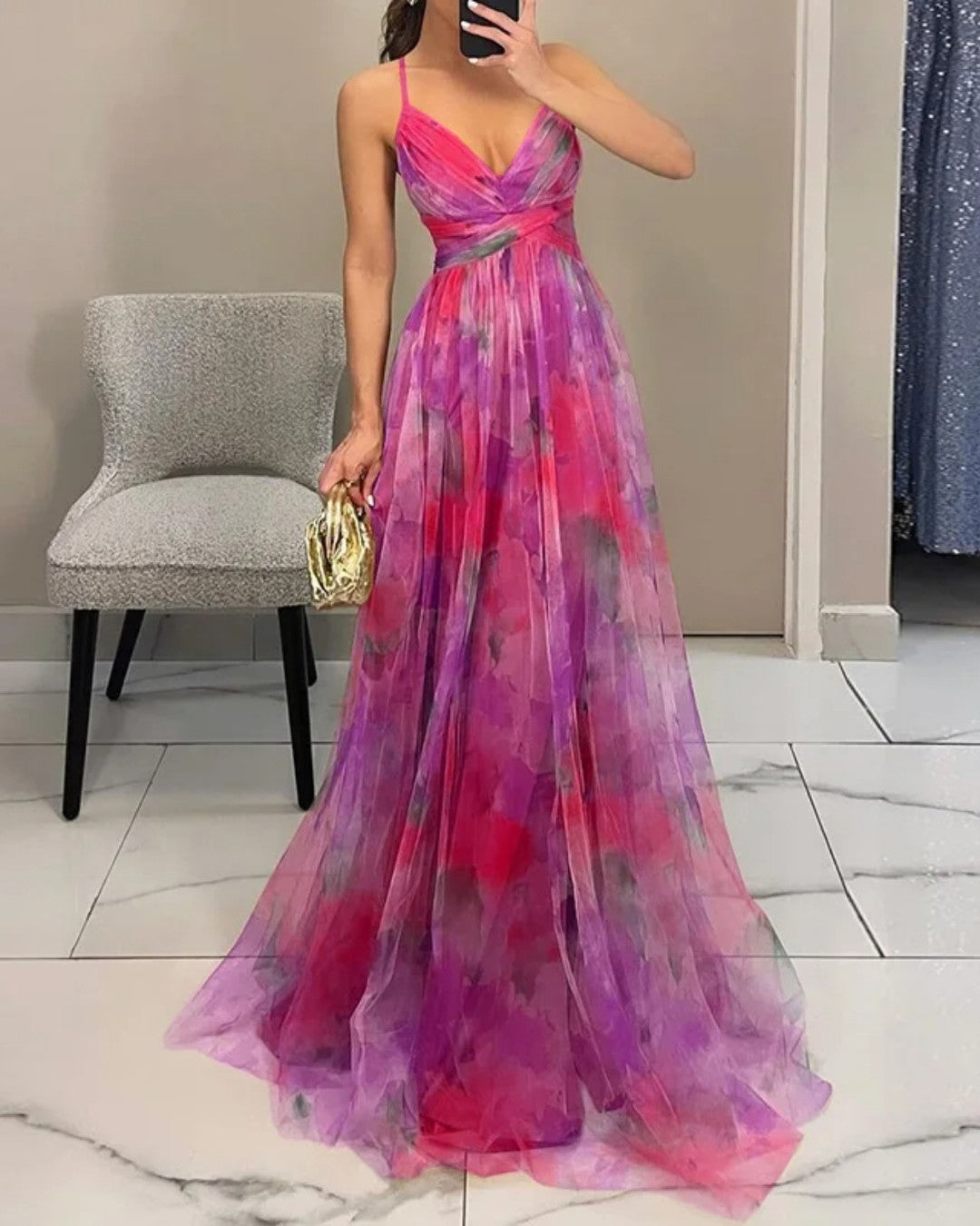 Leah | Charming Floral-Print Maxi Dress