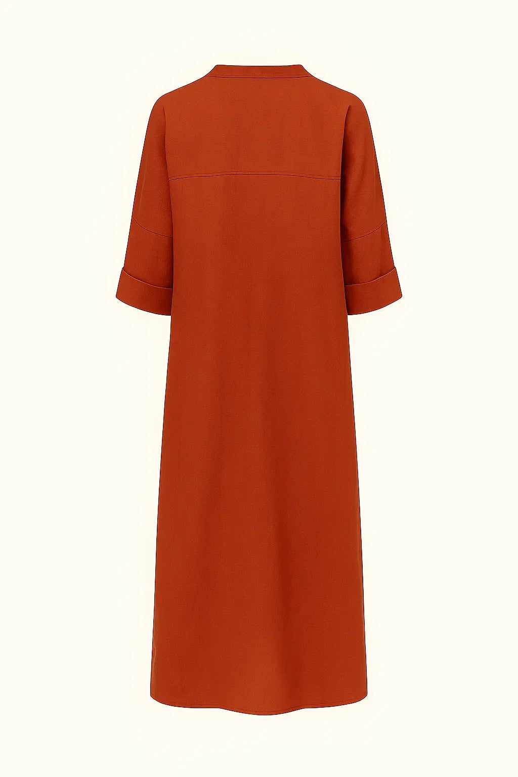 Annabelle | Solid Linen Dress with V-Neck and Pocket