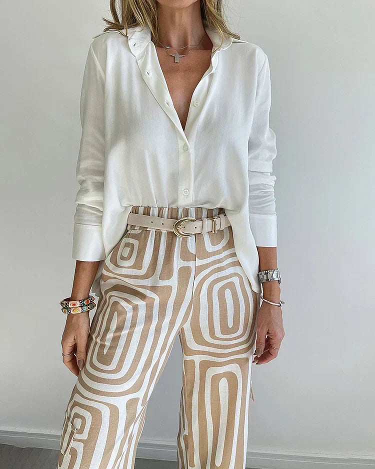 Peyton | Stylish Trouser Set – Includes Blouse and Belt