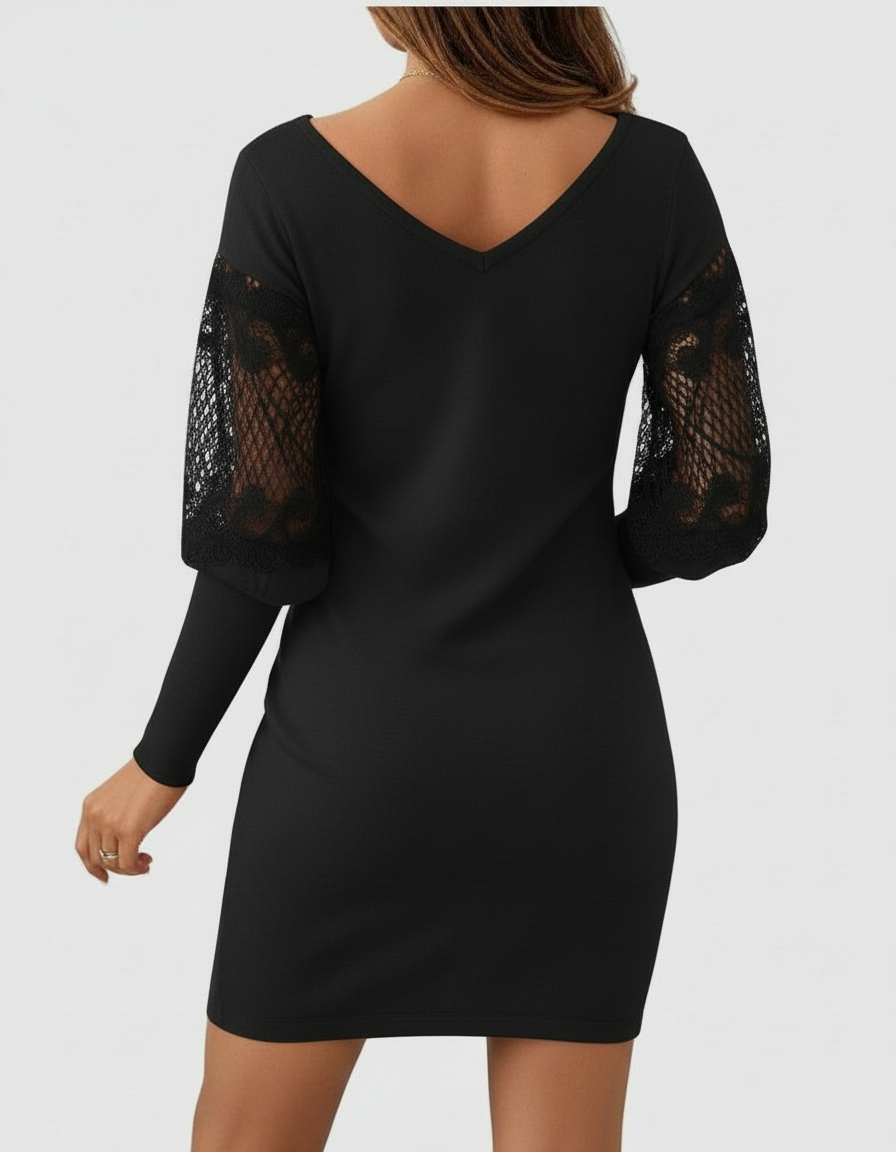 Malina – Lace Sleeve Midi Dress