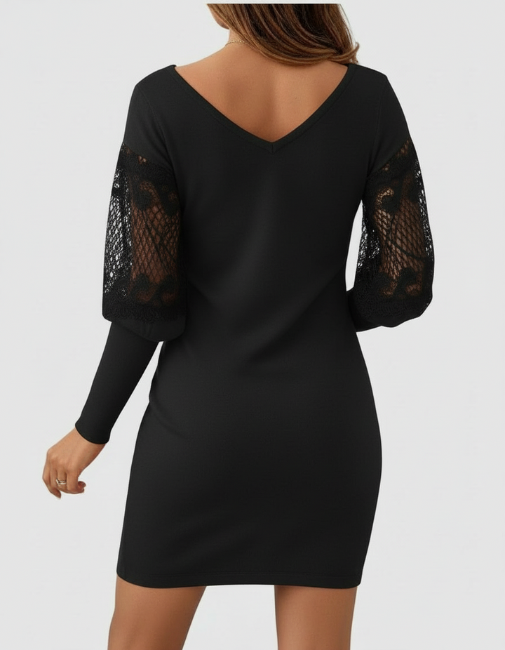 Malina – Lace Sleeve Midi Dress