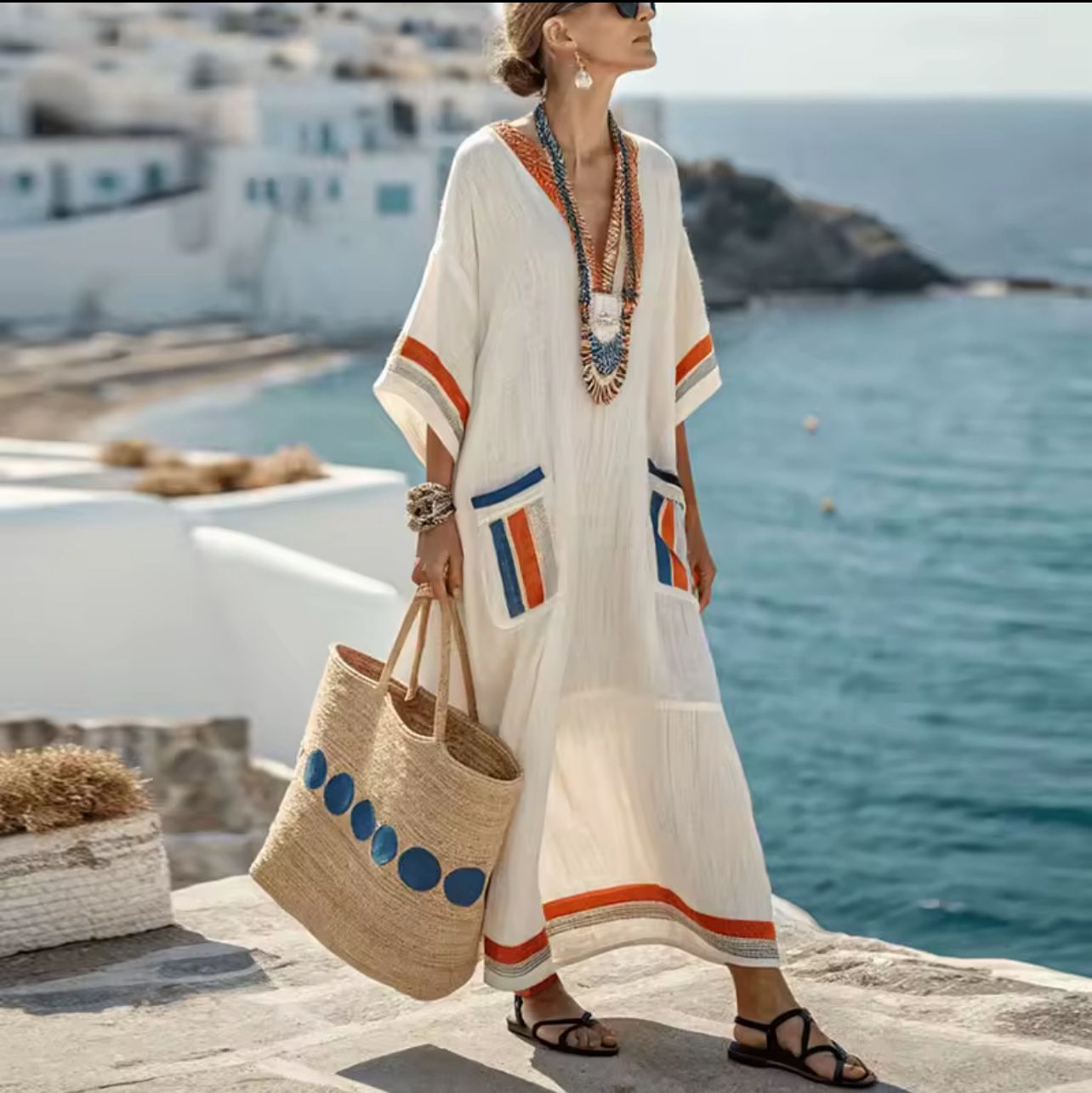 Mary – Striped Resort Tunic Dress
