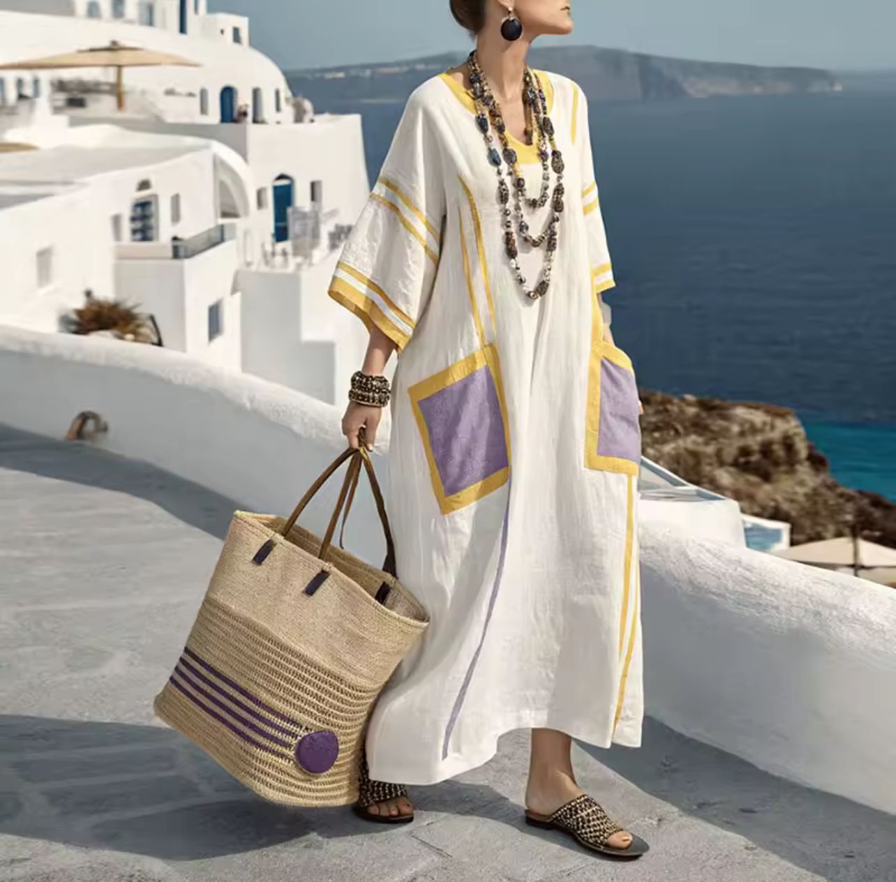 Mary – Striped Resort Tunic Dress