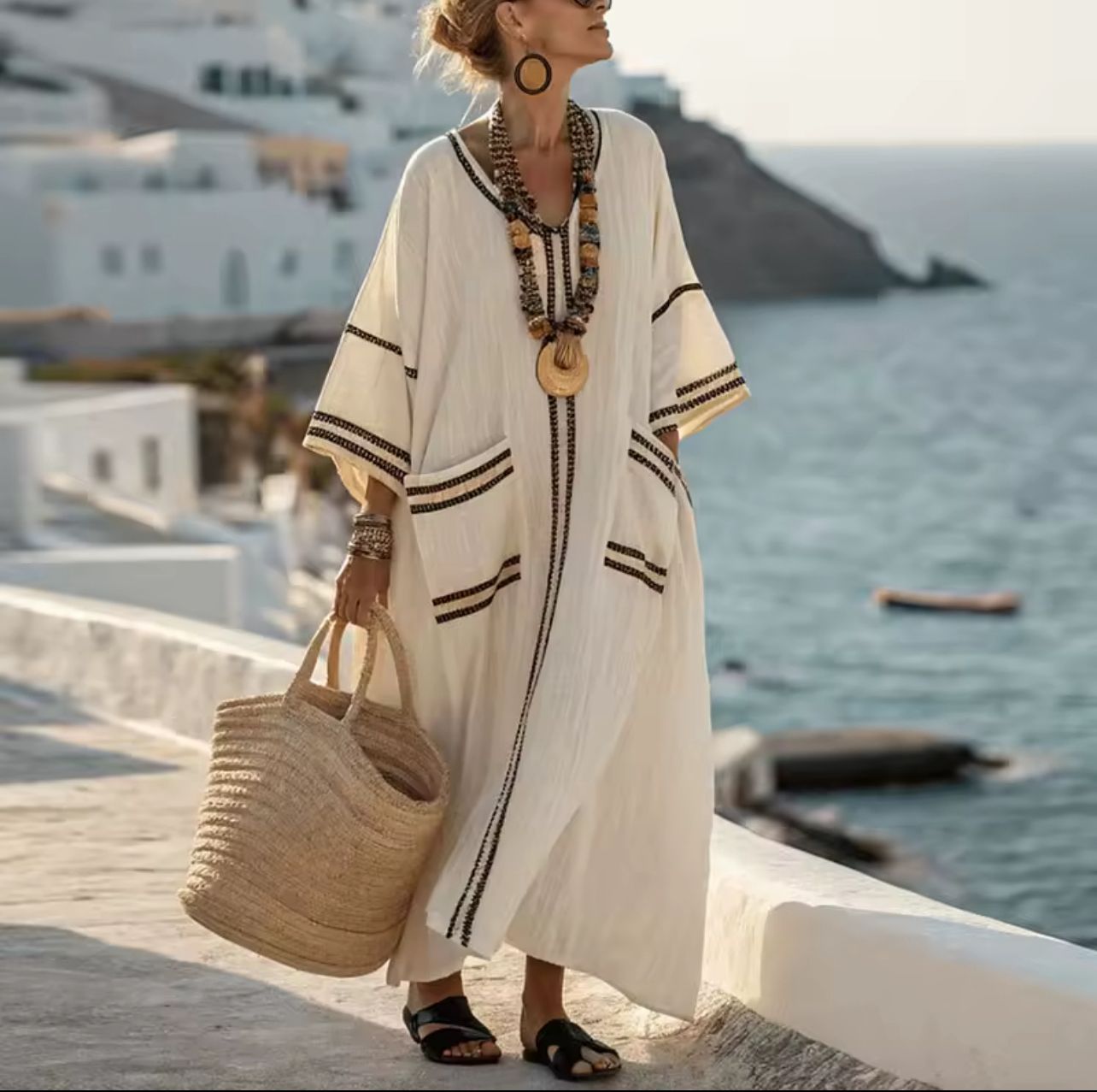Mary – Striped Resort Tunic Dress