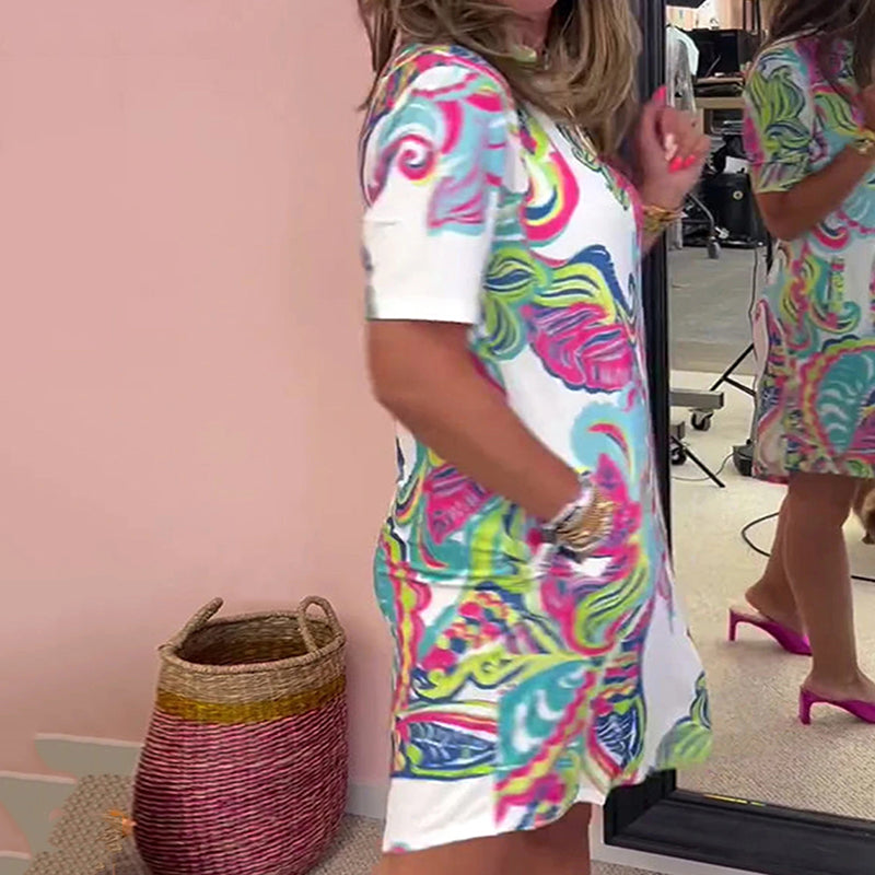 Estelle | Printed V-Neck Dress