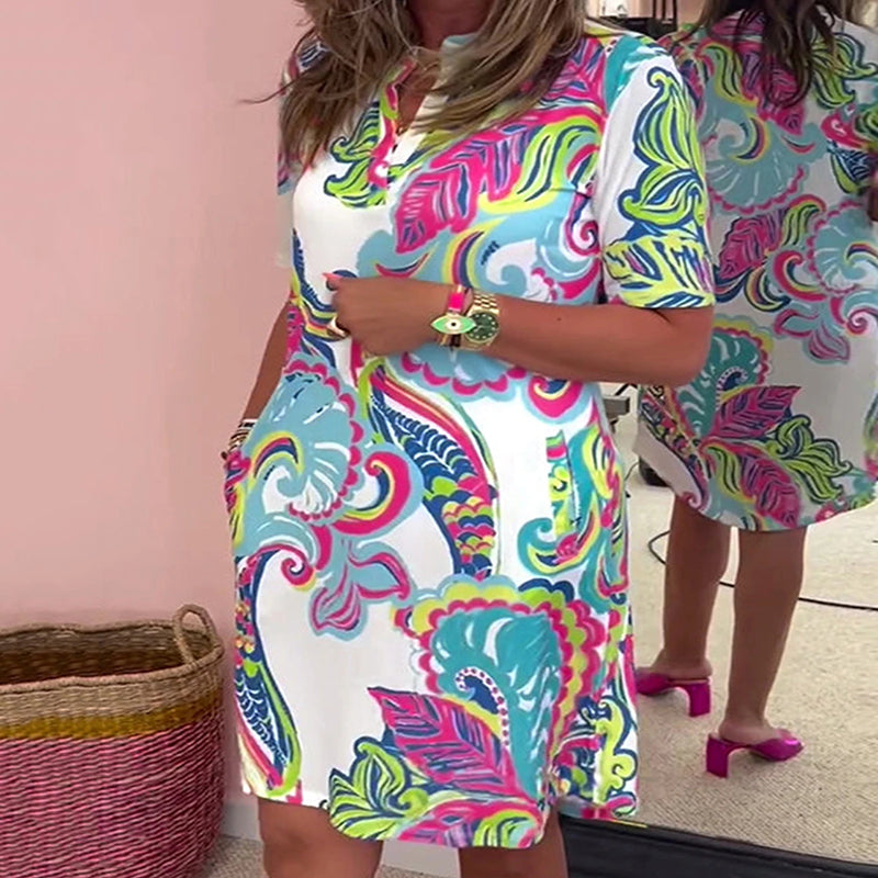 Estelle | Printed V-Neck Dress